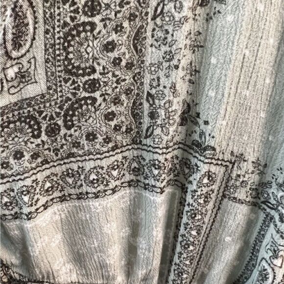 Sage colored handkerchief romper.  - Picture 3 of 7